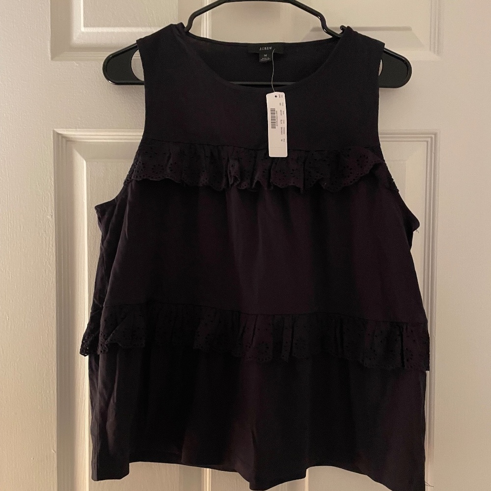 Jcrew sleeveless baby doll top- black size M-NWT